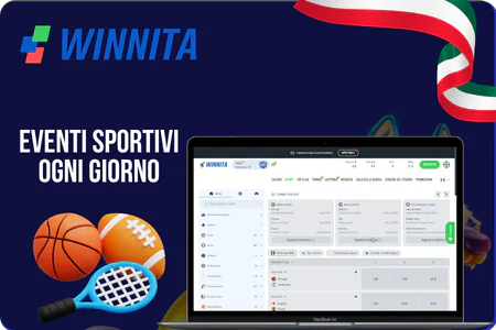 Sezione scommesse sportive Winnita con eventi live